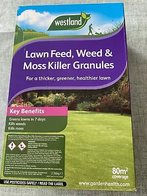 Westland Lawn Feed Weed & Moss Killer Granules For A Thicker Greener Healthie • £9.99