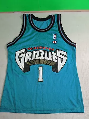 Vintage Champion Vancover Grizzlies #1 Blank Jersey Team Size Small  (BOX25) • $23.99