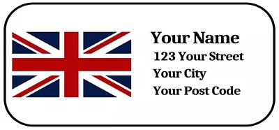 Union Jack Personalised Return Address Labels 60 Mm X 28 Mm • £3.99