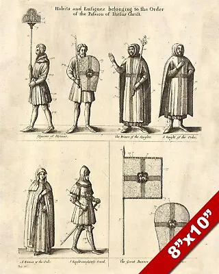 Knights Templar Illustration Crusades Catholic Military Art Real Canvas Print • $14.99
