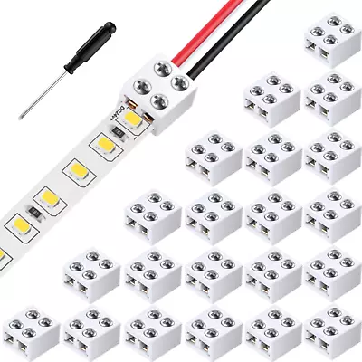 2 Pin 10 Mm Solderless LED Tape Light Connector Screw Down Terminal Blocks Conne • $31.24