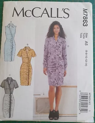 McCalls M7863 Ladies Dress Sewing Pattern Dressmaking Tailoring 6-14 Uncut! • £5.50