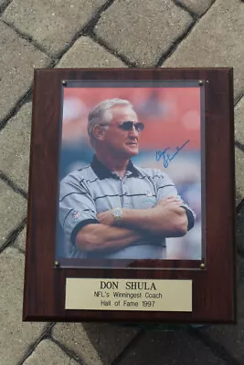 Don Shula Hard Signed 12 X 15 Framed Personal Auto W/ Coa By Mounted Memories Nm • $99