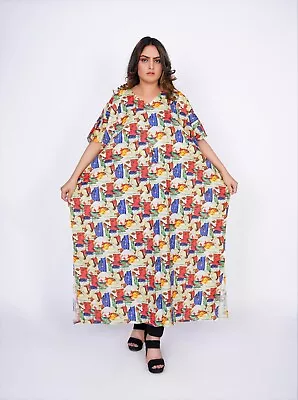 Plus Size Cotton Caftan For Women Kaftan Poncho Maternity Nursing Kimono P4065 • $25