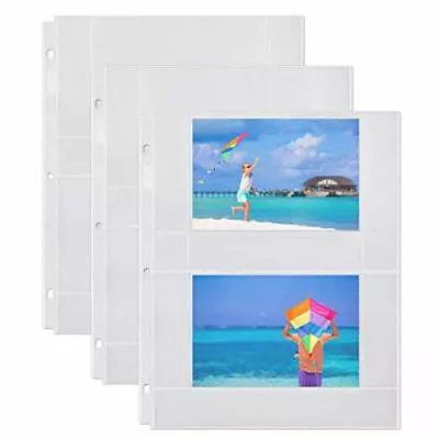 Photo Album Refill Pages 4x6 Horizontal 25 Pack For 100 Photos 3ring Binder Ph • $14.24