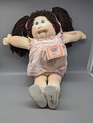 Cabbage Patch Little People Soft Sculpture Brown Hair Blue Eyes 1984 22” • $89.95