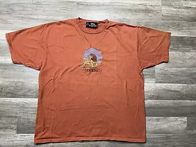 Vintage Disney The Lion King T-Shirt Mens XL/2XL Single Stitch Orange USA 90s • $49.99