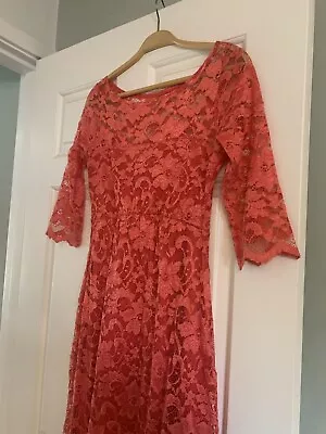 Tiffany Rose Amelia Lace Maternity Dress Short Coral Size 1 (6-8) • £18