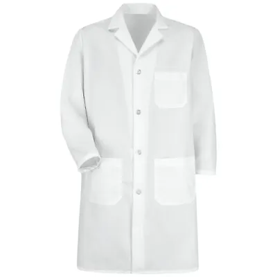 NEW Red Kap Men's White Lab Coat Button Front 3-Pockets Machine Wash Size SMALL • $19.95