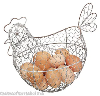 Kitchen Craft Living Nostalgia Large 32cm Wire Chicken Egg Storage Basket • £19.95