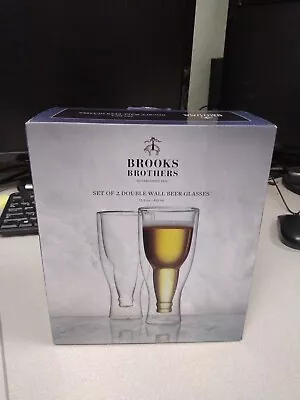 Brooks Brothers Double Wall  Beer  Glasses Upside Down  • £23.75