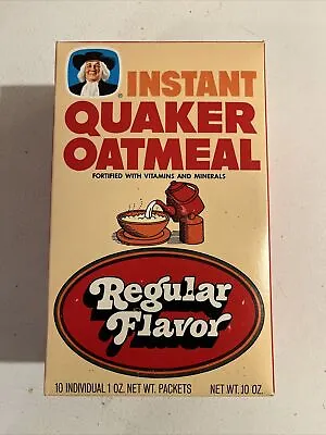 Vintage 1970s Instant Quaker Oats Regular Oatmeal Box NOS (10) Individual Packs • $99.99