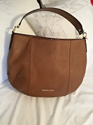 NWT Michael Kors Lg Leather Brooke Hobo Shoulder - Luggage • $99.95