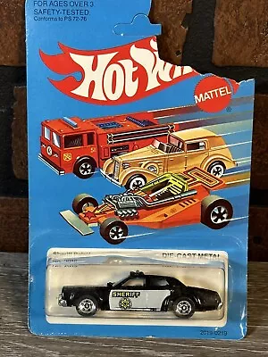 Vintage 1982 Hot Wheels 2019 Sheriff Patrol Black Police Car Sealed Card Torn • $19.99