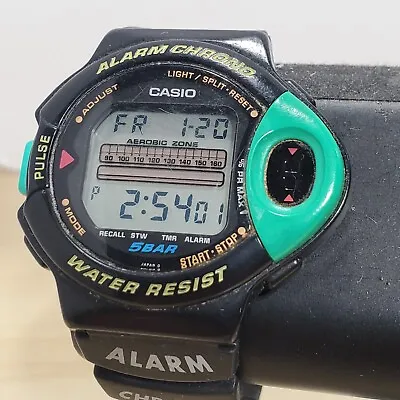 Vintage Casio JP-200W Japan Alarm Chrono Exercise Pulse Monitor Watch 1992 • $59.95