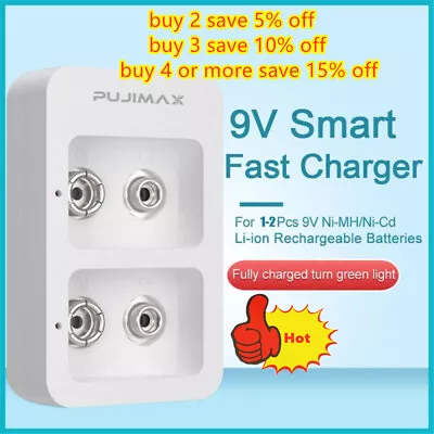 £4.79 • Buy 1pc Battery Charger 2 Slot For 9V Ni-MH/Ni-Cd/Li-ion Rechargeable Batteries