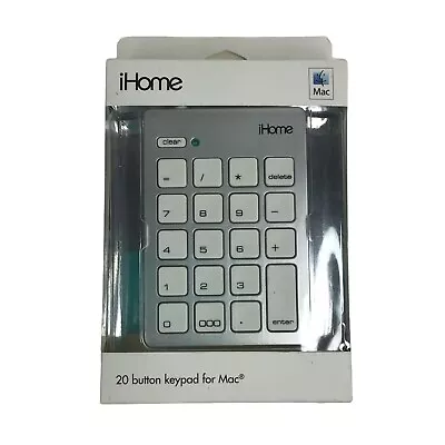 IHome Numeric 20 Button Wired Keypad Mac Computers (IMAC-A210S) USB Silver New • $15.98