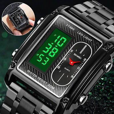 Waterproof Men's Military LED Digital Sports Quartz Watch Backlight Wristwatch • $16.48