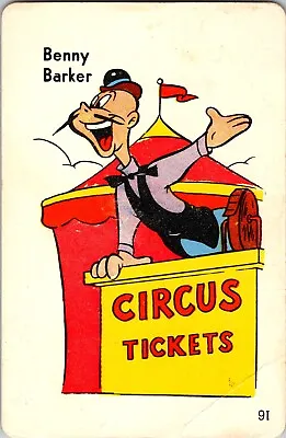 Trade Card ED-U-Cards #16 Benny Barker Circus Ticket Booth Vendor • $4.49