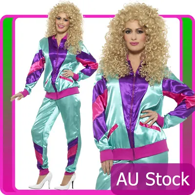 80s Height Of Fashion Purple Shell Suit Tracksuit 1980s Womens Ladies Costume • $49.99