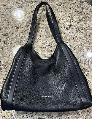 Michael Kors Large Shoulder Tote Black Pebbled Leather Rosemary MSRP $ 358 • $149.99