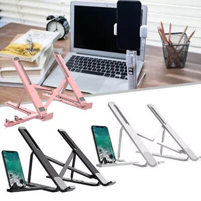 Ergonomic Portable Adjustable Laptop Stand Foldable Desktop Tripod Tray Holder • $13.55