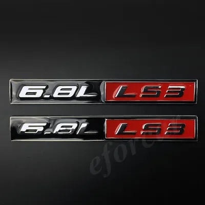 2pcs Chrome Metal LS3 6.8L Emblem Badge Decal Sticker • $15.90