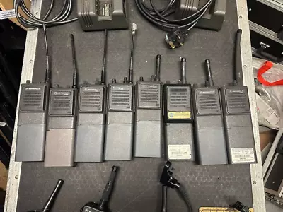 Set Of 8 Motorola HT800 UHF Walkie Talkie Radios Chargers And Accessories • £150