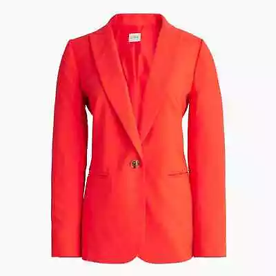 J.Crew Factory Linen-cotton Blend Holland Blazer Orange Red Size 10P NWT • $70.40