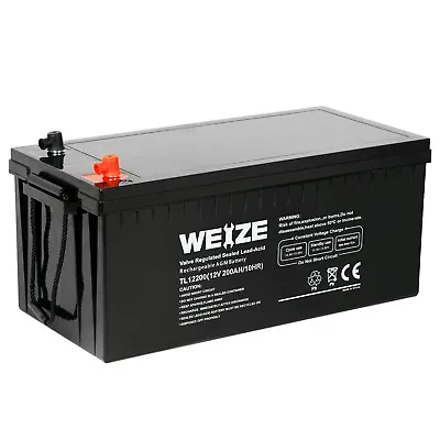 WEIZE AGM Group Size 4D Battery 12 Volt 200Ah Deep Cycle Battery For RV Caravan • $304.99