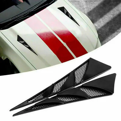 £9.47 • Buy 2X Universal Car Hood Side Air Intake Flow Vent Cover Stickers Accessories Black