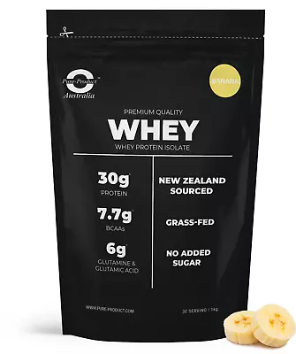 2KG WHEY PROTEIN ISOLATE POWDER 100% Australian Made WPI  GRASS-FED BANANA • $85