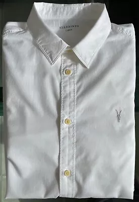 Allsaints Mens Fuller Half Sleeve Shirt White Large New Unused • £30
