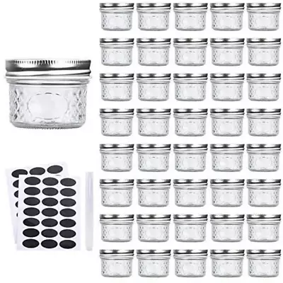 $39.99 • Buy Accguan Mini Mason Jars Glass Canning Jars,4 OZ Jelly Jars With Regular Lids（Sil