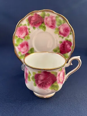 Vintage Royal Albert Bone China Cup & Saucer OLD ENGLISH ROSE C.1945+ England • $25