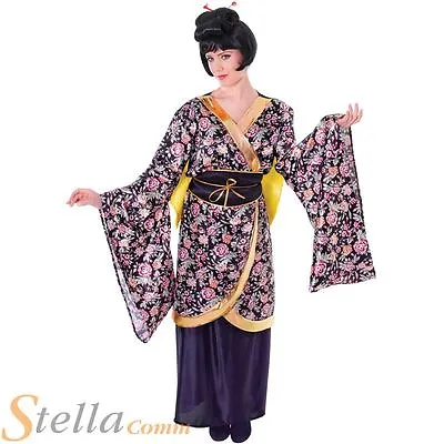 Ladies Gesiha Girl Costume Japanese Kimono Oriental Fancy Dress Outfit • £19.99