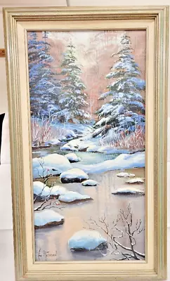 VT Artist Ann Mcfarren Original Oil Painting~ Sunlight & Shadow  28.5  X 16.5  • $335