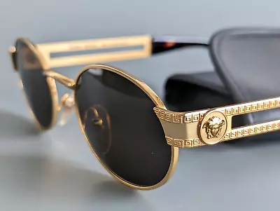 [Near Mint] GIANNI VERSACE MOD S68 Col 030 GOLD Medusa Sunglasses Vintage 90's • $280