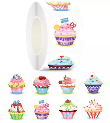 CUPCAKE STICKERS Cake Food Baking Scrapbook Journal Label Card Seal Craft Deco • £1.39