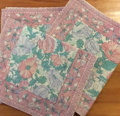 3 Retro Vintage  Fabric Floral Placemats 100% Cotton • $7