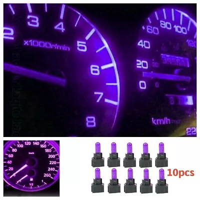 10Pcs Purple  T5 SMD Car Parts Dashboard Instrument Panel LED Lights Bulbs • $14.98