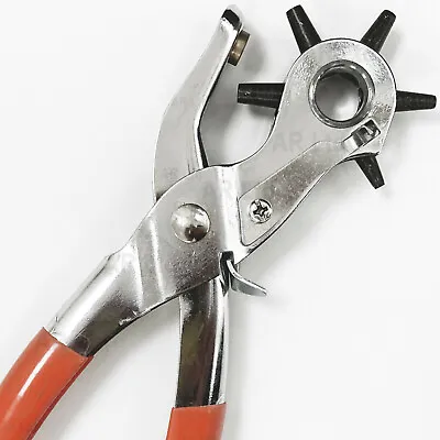 Budget Revolving Hole Punch Pliers. Leather Belt Hole Cutting Cutter • £4.69