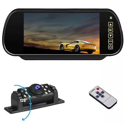 7Inch Touch Monitor Car Rear View IR Night Vision Reversing Parking Camera Kit • $59.89