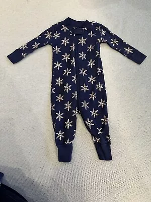 Hanna Andersson 60 Cm 3-6 Months Baby Snowflake Holiday Pajamas  • $12