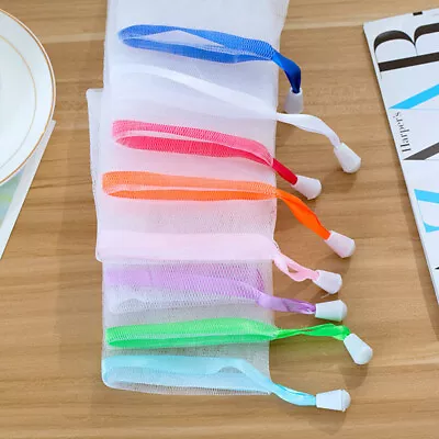 10× Soap Foaming Net Saver Bag Suds Bubble Maker Skin Care Bath Easy Bubble Mesh • $2.41