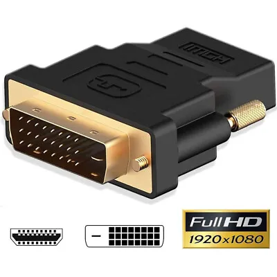 $3.95 • Buy DVI D Male Dual Link To HDMI Female Converter Socket Cable Adapter Plug For HDTV