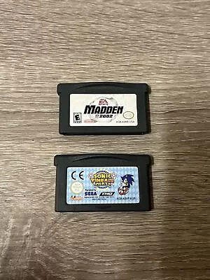 Sonic Pinball Party & Madden 2002 GBA Complete CIB Gameboy Advance AUTHENTIC • £14.99