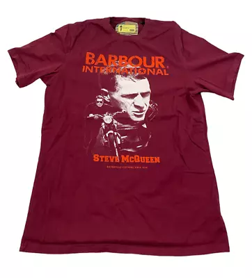 Steve McQueen Barbour International Short Sleeve T-shirt XL Slim Fit Motorcycle • $13.99