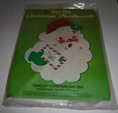 SANTA'S MAIL Bucilla Jeweled Christmas Mail Bag Kit 3404 Felt Applique Sequins • $39.99