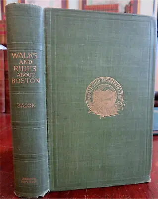 Boston Mass. Walking & Hiking Tour Book 1898 AMC Travel Guide Large Folding Map • $108